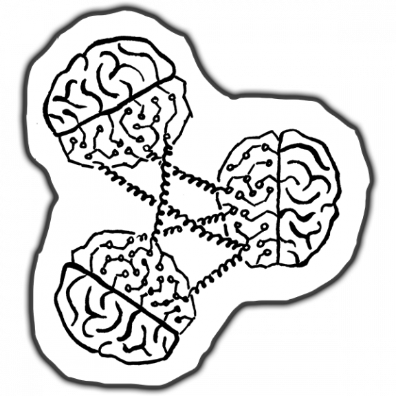 Graphic showing brains interlinked
