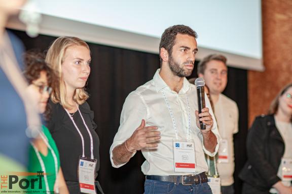 The Pier 12 team presenting their results