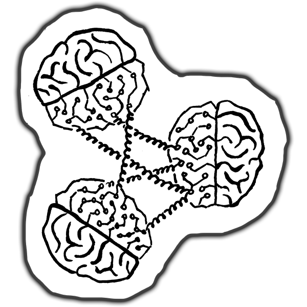 Graphic showing brains interlinked